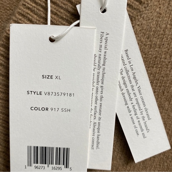 Vince Wool & Cashmere Sweater Dress Sand Shell Size XL NEW - Picture 11 of 14